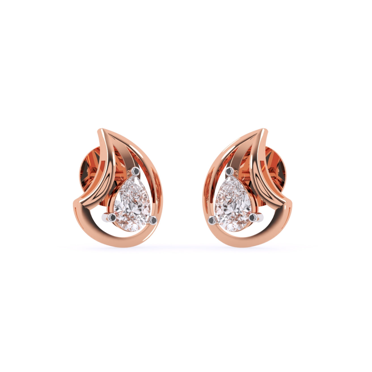 Minimalist Pear Shape Diamond Studs For Womens